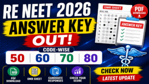 Re NEET 2026 Answer Key Code 50, 60, 70 & 80 with OMR Sheet and Candidate Responses