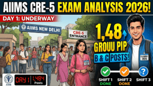 AIIMS CRE-5 Exam Analysis 2026; Day 1 Underway for 1,484 Group B & C Posts