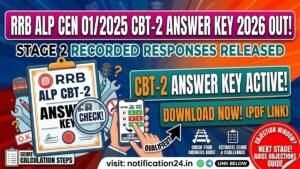 RRB ALP CBT-2 Answer Key 2026 Out, Download Response Sheet & Raise Objection