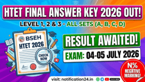 HTET Final Answer Key 2026 Out; Download Level 1, 2 & 3 PDF, Result Soon
